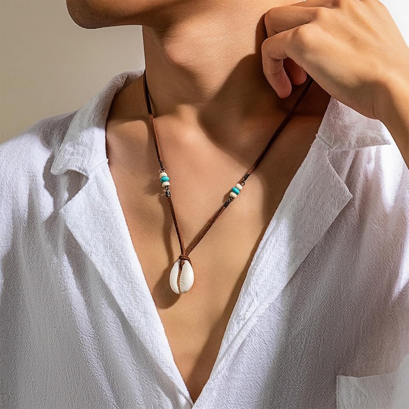 Generisch Shell Necklace Men's Surfer Necklace, Men's Necklace, Men's Necklace