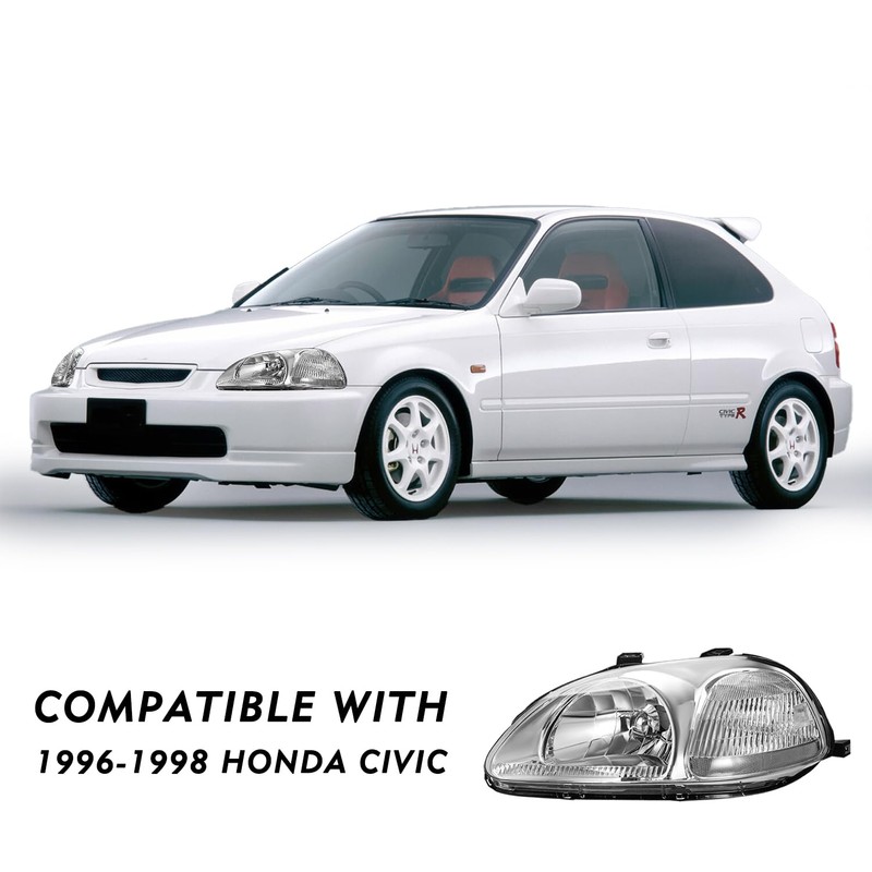 TUSDAR Headlight Assembly Set Compatible with 1996 1997 1998 Honda