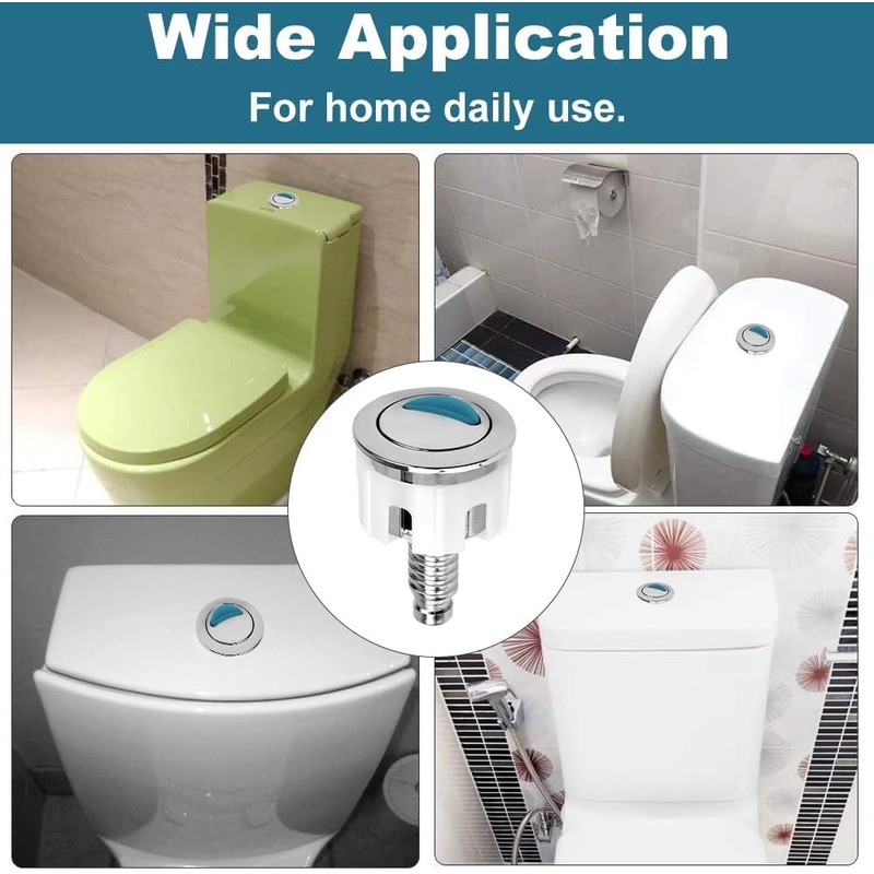 POFET Replacement Toilet Push Button, Round Double Drain Button, Compatible