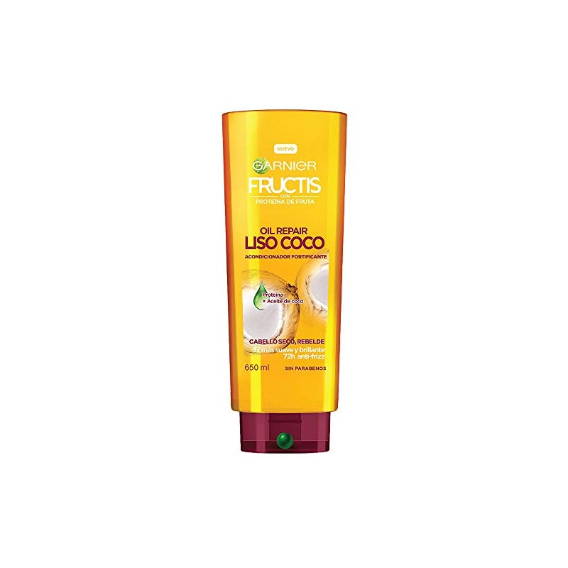 Garnier Fructis Acondicionador Oil Repair Liso Coco, 650 ml