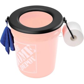 Bucket Toilet Seat, Portable Seat for 5 Gal Buckets, Universal, Black