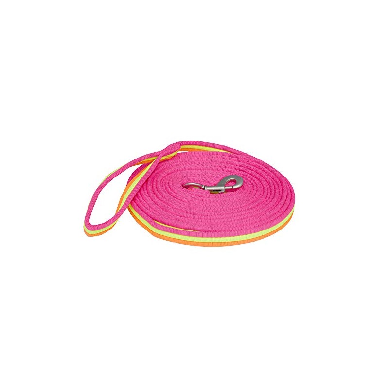 Rhinegold Carnival Bright Lunge Rein-Pink/Orange
