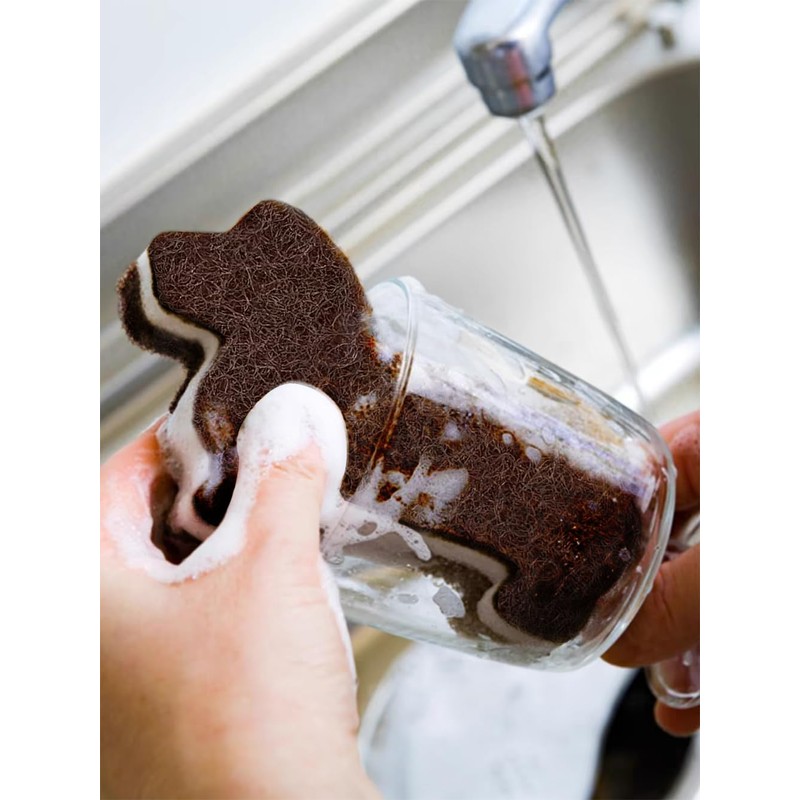 Kitchen Sponge Cute Dog Sponge Three-Layer Dog Cleaning Sponge Pet
