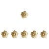 Mikikit 6 Pcs Brass Flower Drawer Knobs, Golden Cabinet Pull