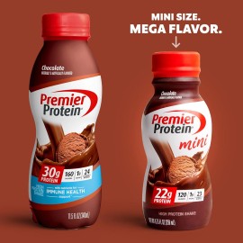 Premier Protein Shake Minis Chocolate, 22G Protein, 8.75Oz Bottles, 12 Pack