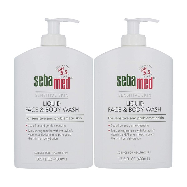 Sebamed Liquid Face & Body Wash with Pump, 400ml, 2 Pack
