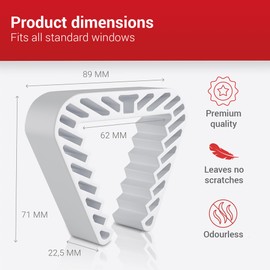 LouMaxx Window Clip - Set of 4 - White Plastic Door Stopper