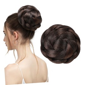 Beavorty Braided Chignon Hair Bun Extension for Women Claw In 1 Piece Natural Color Easy to Wear for Daily Use or Special Occasions