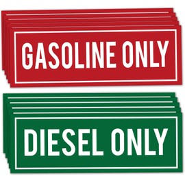 10 Pieces Diesel Only Sticker & Gasoline Only Sticker Sign, Vinyl Fuel Tank Stickers for Fuel Cans,Gas Caps,Heavy Duty Trucks,Trucks, Tractors,Laminated for Ultimate UV, Weather, Water.