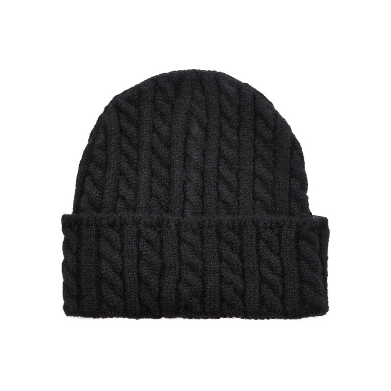 Urban Classics Cable Knit Beanie Hat, Black, One Size