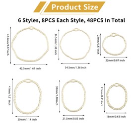 CHGCRAFT 48Pcs 6 Styles Ring Open Back Bezel Pendants Alloy Pendants Bezel Blank Trays Geometric Hollow Frame Charms For DIY UV Resin Epoxy Resin Pressed Flower Jewelry