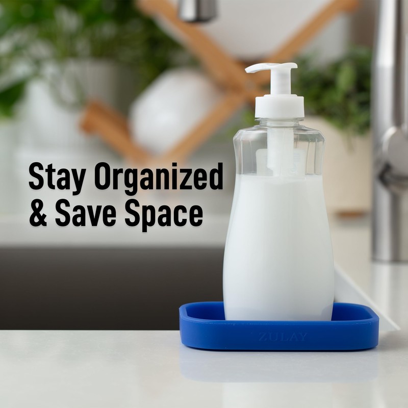 Zulay Kitchen Small Silicone Sponge Holder (4.9x3.3”) – Space-Saving Sink