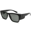 Trendy Square Polarized Sunglasses for Men, Wrap-Around Side Protection Design