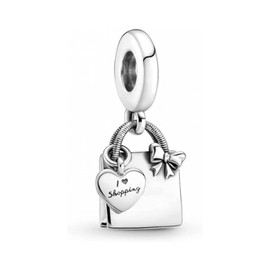 Lkwidi Charm Family Heart Animal Charm Pendant 925 Sterling Silver Charm Bead Pendant for European Bracelets and Necklaces, Silver