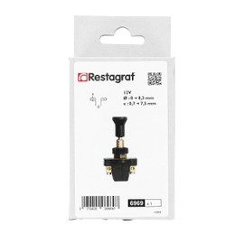 Restagraf Pull Switch 2 Terminals 8.3mm Bore Diameter 0.7-7.5mm 12V 10A 1 Piece