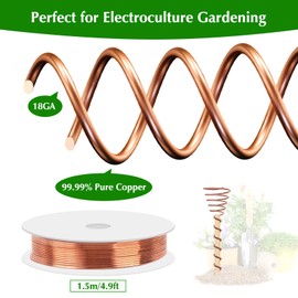 Owfeel Copper Coil for Gardening,16 Gauge Copper Wire with Fibonacci Coil Winding Jig for Electroculture Gardening,Electroculture Copper Gardening Antenna for Plants,Air Plant Holders(8.2 Feet /2.5m)