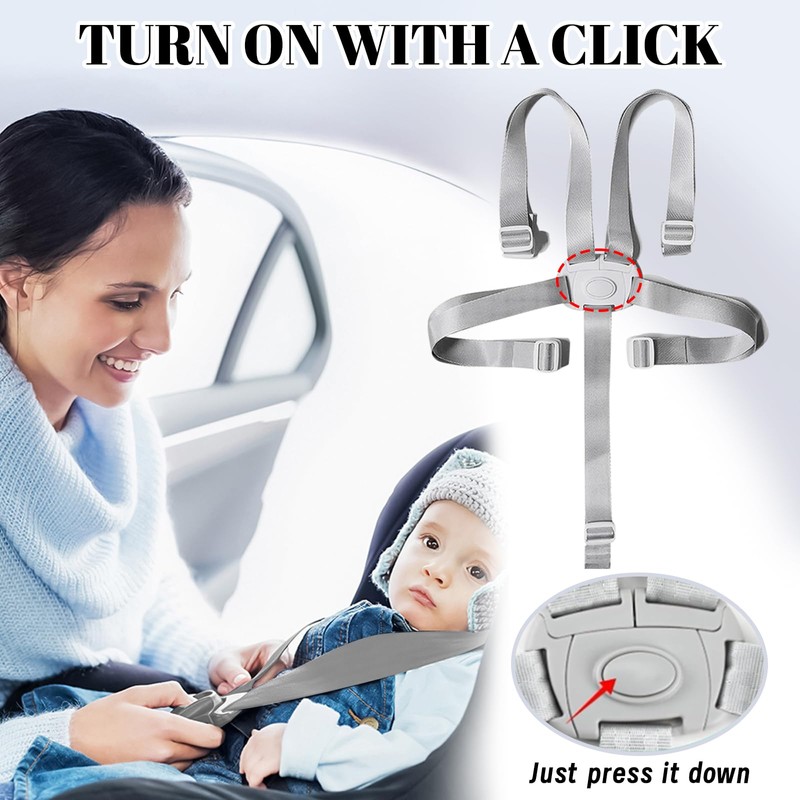 High Chair Harness, 5 Point Adjustable Safety Harness, Universal for