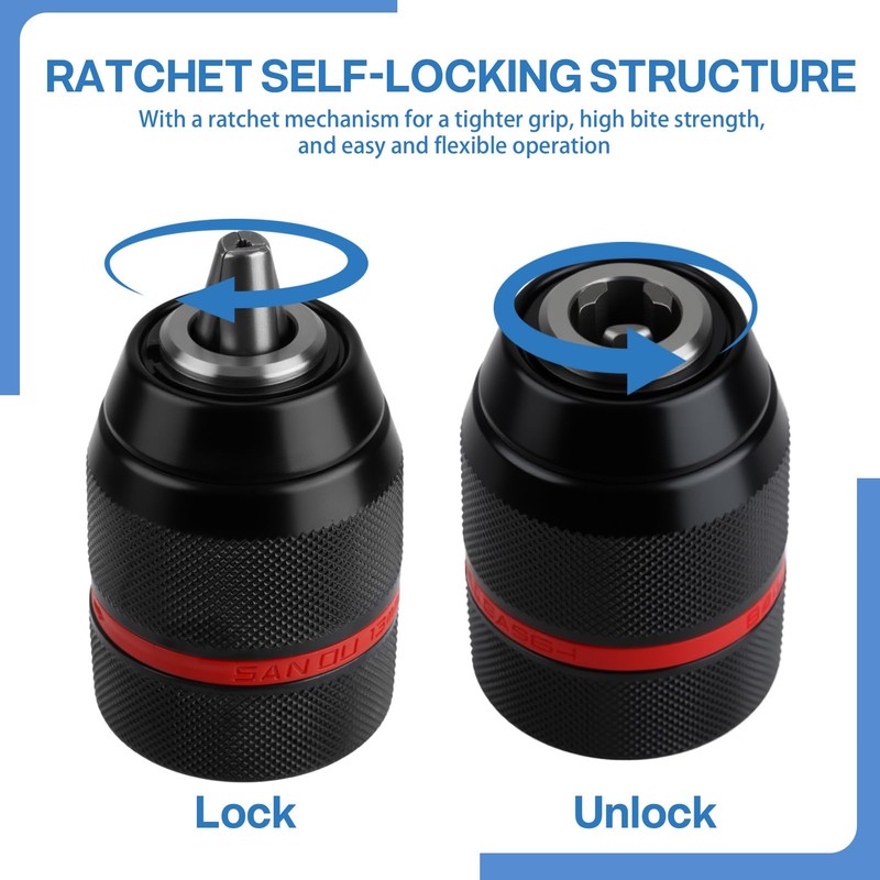 Keyless Chuck 1.5-13mm Thread 1/2" 20UNF Drill Accessories with SDS