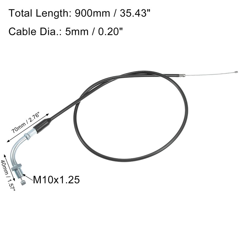 QUARKZMAN Throttle Cable Curved Connector for 50cc-110cc Motorcycle Scooter Black