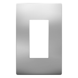 LIDER Decorator Metal Wall Plate, Temperature and Impact Resistant, 201 Stainless Steel, Screwless Cover, Modern Decoration Upgrade, Mid-Size 1-Gang 4.88" x 3.11", Polished Chrome, LSMWP-31M-PC