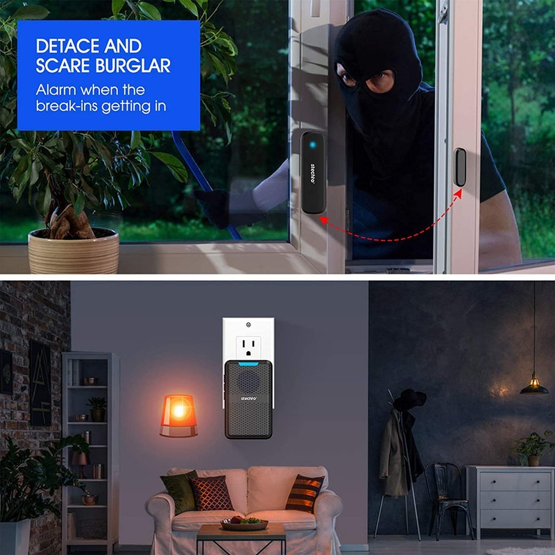 STECHRO Door Chime, 600ft Range 1 Magnetic Door Alarm Sensor