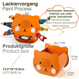 Xozoyo Tonie Cat Shelf, Fully Magnetic Toniebox Shelf, Holds 25-35 Figures + Boxes, Toniebox Wall Shelf, Storage Shelf for Nursery (Cute Cat)