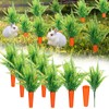 Giegxin 24 Pcs Easter Fake Carrots Garden Stake Plastic Carrot