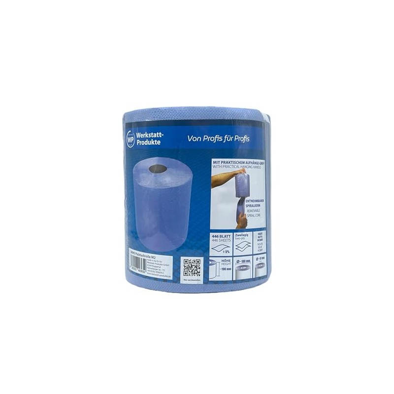 MW WP Cleaning Cloth Roll 2 Ply 450 Sheets Blue