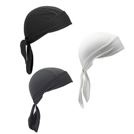 Netursho Sweat Wicking Beanie Cap Skull Cap Outdoor Head Wrap for Men and Women Pack of 3 Cycling Hat Motorcycle Biker Cap(Set 2)