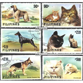 Philippines 1306-1311 (complete.issue.) fine used/cancelled 1979 Dogs and Cats (Stamps for collectors) Cats/big cats (lions/tigers/leopards ...)