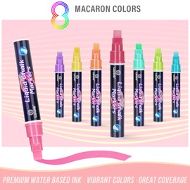Jumbo Chalk Markers for Chalkboard 8 Colors Liquid Chalk Markers Set Erasable Pastel 10 MM 3-In-1 Nib Pastel Chalk Pens For Auto Glass Restaurant Menus Whiteboards Windows Calendars Sign Decoration
