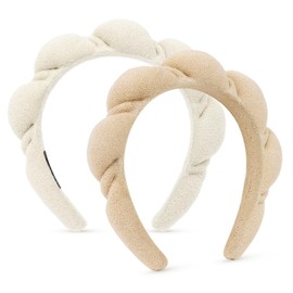 Amariver Spa Headband for Women - Skincare and Make Up Hair Band, Terry Cloth, Puffy Face Wash Headband for Girls