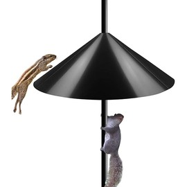 19 Inch Wide Squirrel Baffle for Bird Feeder Pole, Outside Pole Mount Stopper & Bird House Guard for Outdoor Shepherd’s Hook, Black, 1 Pack