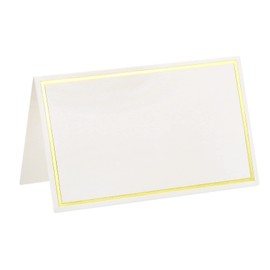 PATIKIL Tent Place Cards, 100pcs Greeting Cards 3.93 x 3.27inch Favor Decor Foldable Blank Card for Wedding Party DIY Table Name Place Cards Gold Tone White