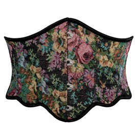 Scarlet Darkness Women Medieval Belt Lace-up Wide Waist Plastic Boned Corset for Party Black 10