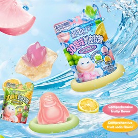 Fruit Peelable Snack, 50% Juice Content White Peach Mango Grape Snacks, Delicious Peelable Candy, Tasty Sour-Sweet Desserts Casual Snacks Chinese Food wedding candies (120g 2bags).