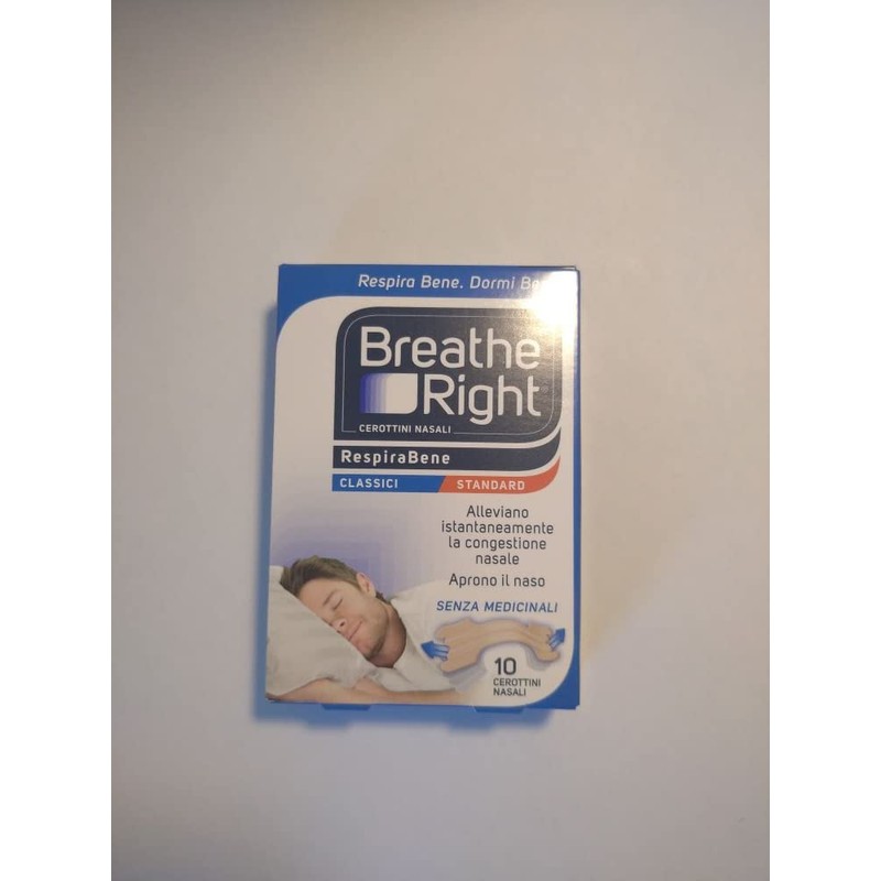 Breathe Right Original Cerotti Nasali Classici Standard, 10 Pezzi