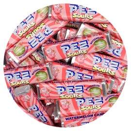 PEZ Candy Refills, Sour Watermelon Flavor, 1 Pound Bulk Bag (Approx. 40 Pieces), Pez Candy Wrapped