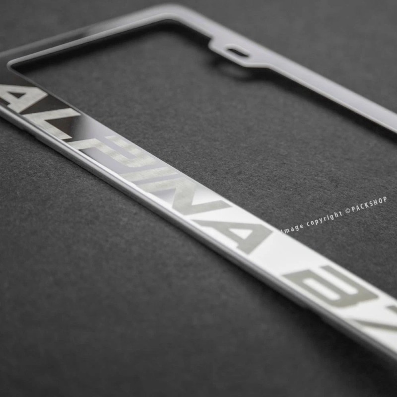 PS-AUTO Mirror Polished Stainless Steel Laser Engraved License Plate Frame