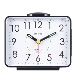 Loud Alarm Clock for Heavy Sleepers Adults, Silent No Ticking,Snooze,Manual Light,Battery Operated,Easy Set(Black)