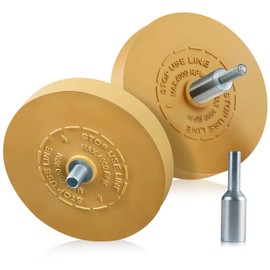 LuckyGuard 2 Pack Decal Remover Eraser Wheel Rubber Eraser Wheel for Drill Removes Car Stripes Vinyl Tapes and Graphics Rubber Eraser Wheel Tool Kit for Cars, RV, Motorcycles Sticker Remover Tool