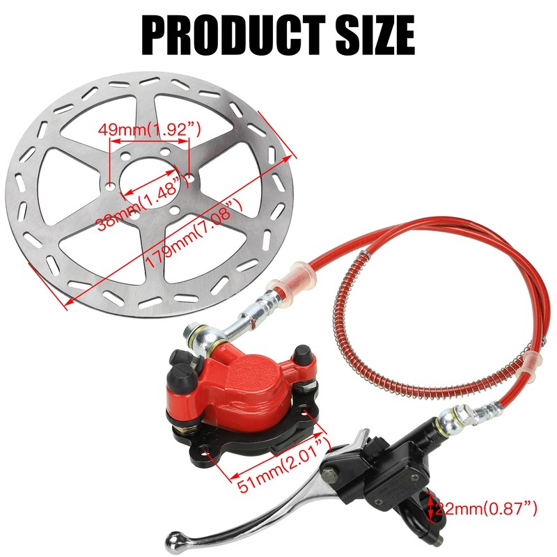 YOXUFA Mini Bike Hydraulic Brake Kit with 180mm Mini Bike