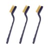 3 Pieces Mini Brush Brass Bristles Curved Handle Brass Wire