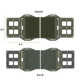 Tactical Cummerbund Extension Wing Side Molle Expander Organizer Wing with Hook and Loop Panel for Tactical Vest (Green)