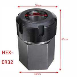 Collet Chuck Block, ER32 Hex Collet Block, Steel CNC Lathe Tool Holder for Quick Clamping on CNC Machines