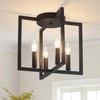 Bosomfr Semi Flush Mount 4-Light Black Ceiling Light, Modern Farmhouse