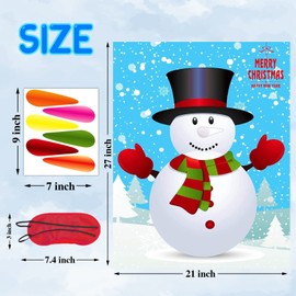 Funnlot Christmas Party Games Christmas Eve Games Pin the Nose on the Snowman for Chrismtas Kids Chrismtas Box Fillers Christmas Party Games for Families Xmas Eve Box Fillers for Kids Snowman Pin Game