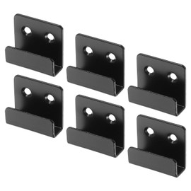 sourcing map 6Pcs Mounting Bracket, 40x35mm Stainless Steel Tile Display Wall Hanger, Wall Mounted Hook Fastener Brackets for Mirrors Picture Frames, Black