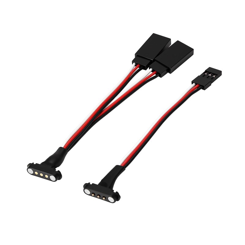 INJORA Magnetic Snap-on JR 1-to-2 Y Cable for RC Models,