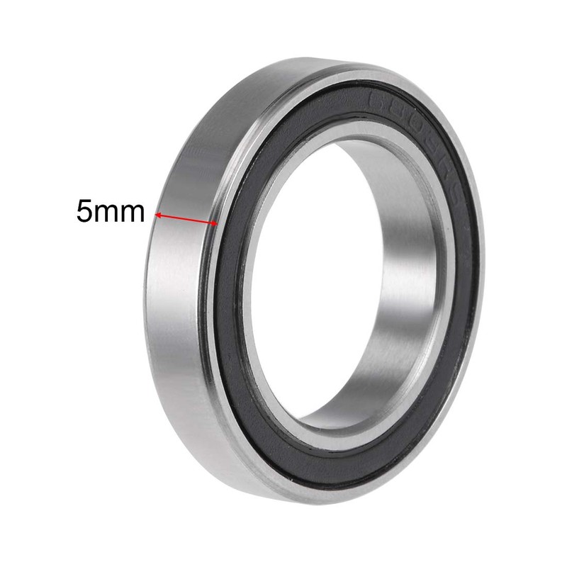 sourcing map 6803-2RS Deep Groove Ball Bearing 17x26x5mm Double Sealed